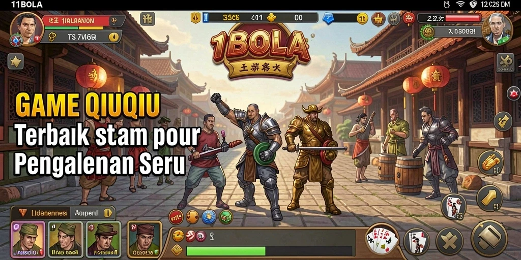 Tampilan gameplay seru dalam 11BOLA yang menggambarkan pertandingan QiuQiu.