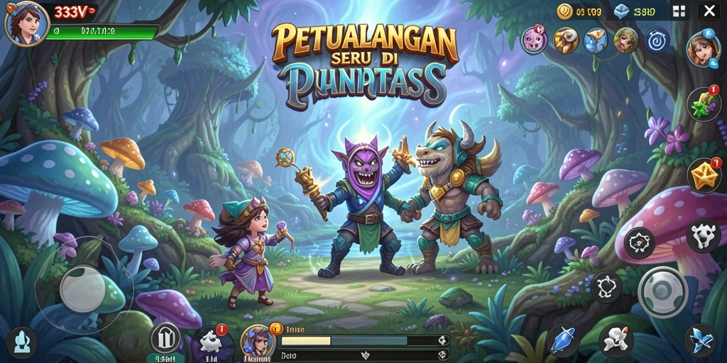 Tampilan gameplay <strong>333V</strong> yang menakjubkan dan penuh aksi di dunia petualangan.