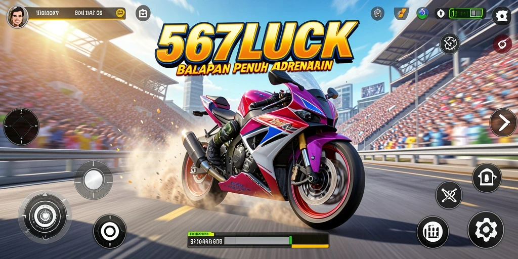 Gameplay balapan motor yang seru dan mendebarkan.