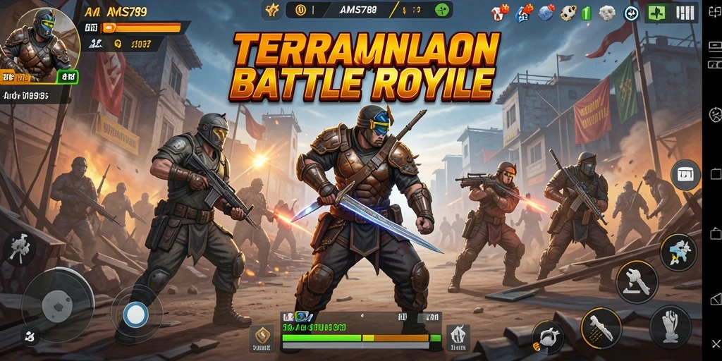 Tangkapan layar menunjukkan aksi menegangkan dalam gameplay Battle Royale.