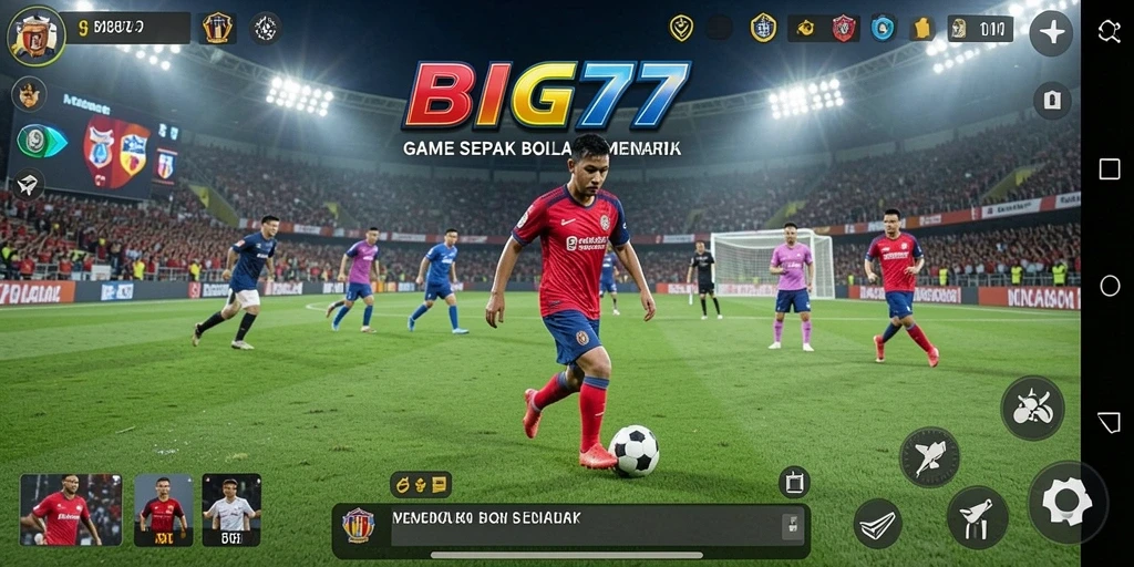 Screenshot gameplay BIG77 dengan nuansa sepak bola yang realistis.