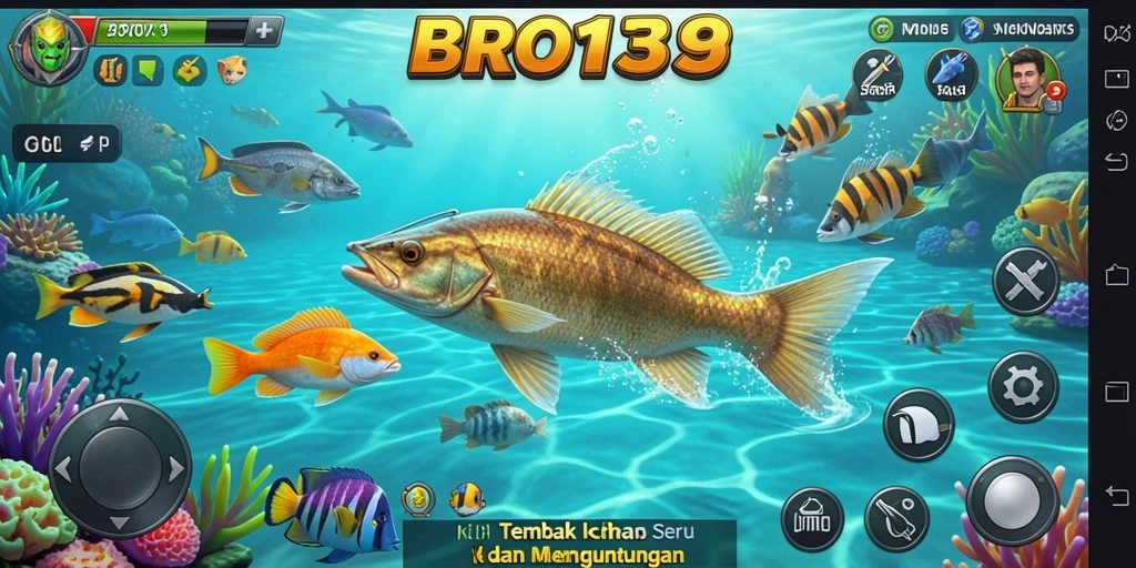 Tampilan gameplay seru BRO138 dengan aksi menembak ikan.