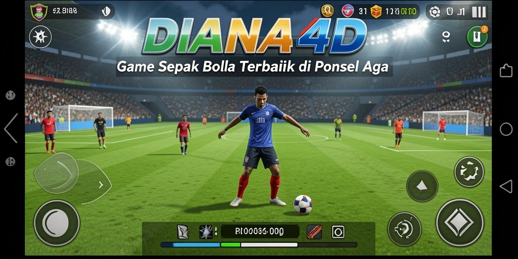 Tampilan gameplay menarik dari DIANA4D dengan aksi sepak bola yang mendebarkan.