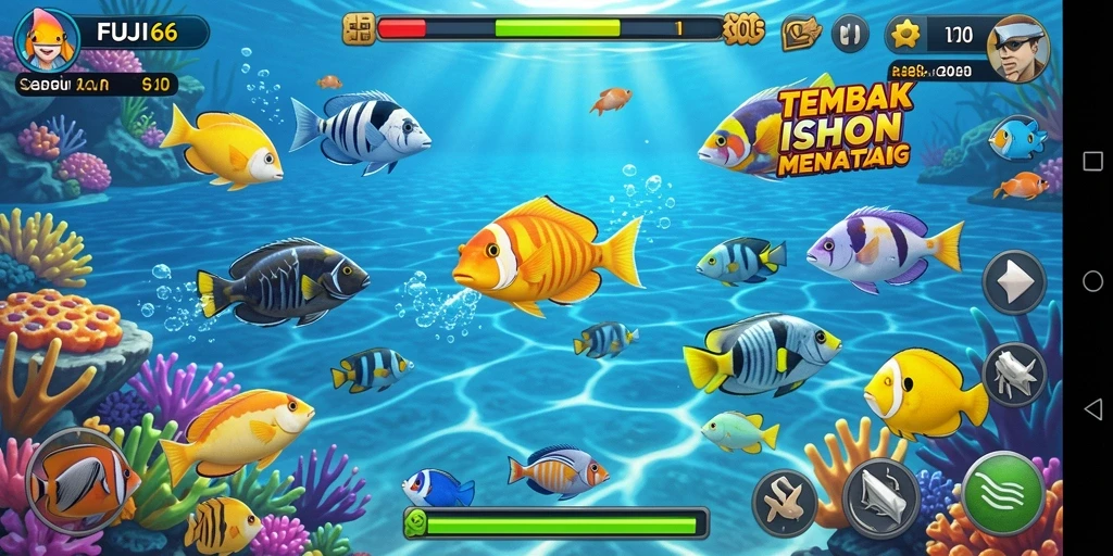 Gameplay seru FUJI66 saat menembak ikan di laut.