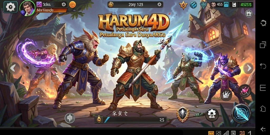 Tampilan gameplay HARUM4D yang seru dan dinamis dalam dunia ARPG.