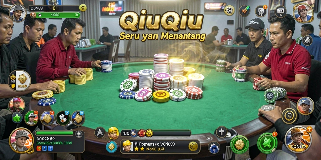 Screenshot utama IDN89 menampilkan aksi seru dalam permainan QiuQiu.