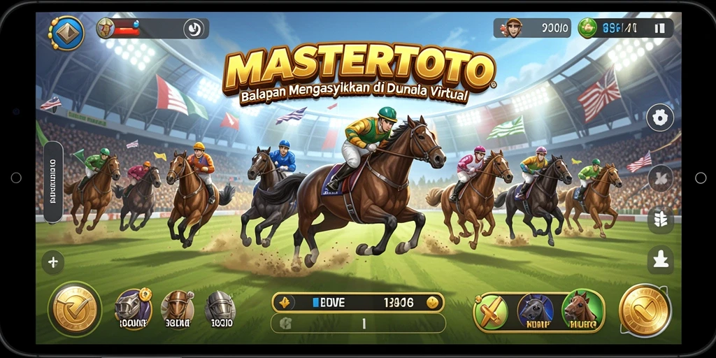 Screenshot MASTERTOTO menampilkan aksi balapan yang mendebarkan dan kendaraan yang cepat.