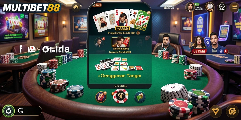 Tampilan gameplay poker yang seru dan menarik di MULTIBET88.