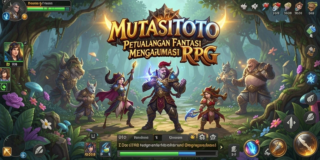 Tampilan gameplay menegangkan di dunia fantasi MUTASITOTO.