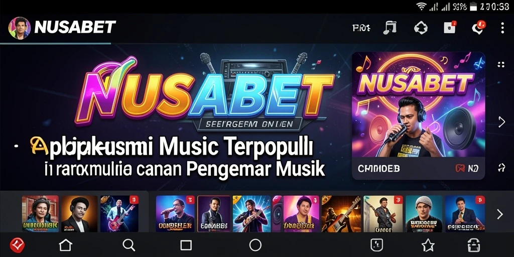 Screenshot NUSABET menampilkan antarmuka aplikasi musik yang menarik.