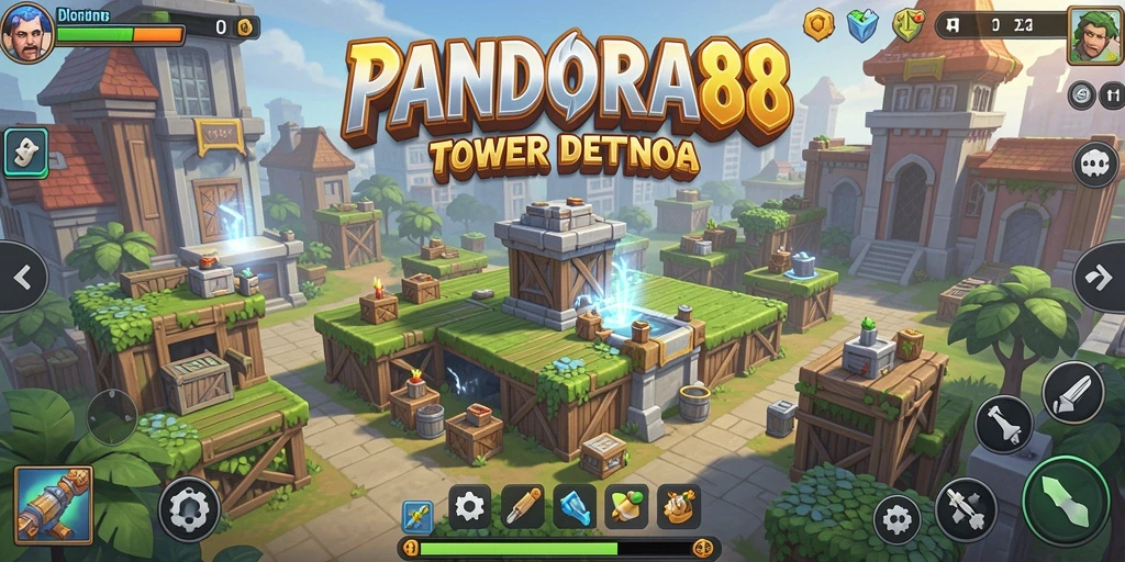 Screenshot utama PANDORA88 menampilkan aksi menegangkan permainan Tower Defense.