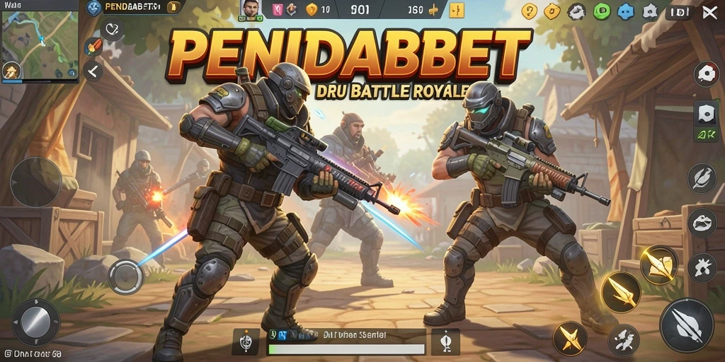 Tampilan gameplay seru dalam pertempuran Battle Royale.