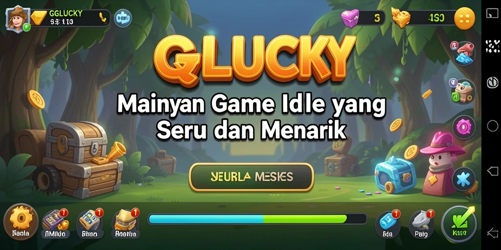 Screenshot QGLUCKY menunjukkan pengalaman gameplay Idle yang menawan.