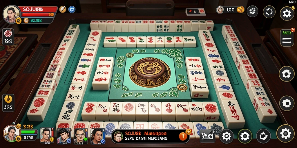 Tangkapan layar gameplay seru dalam SOJU88, menampilkan momen Mahjong yang mendebarkan.