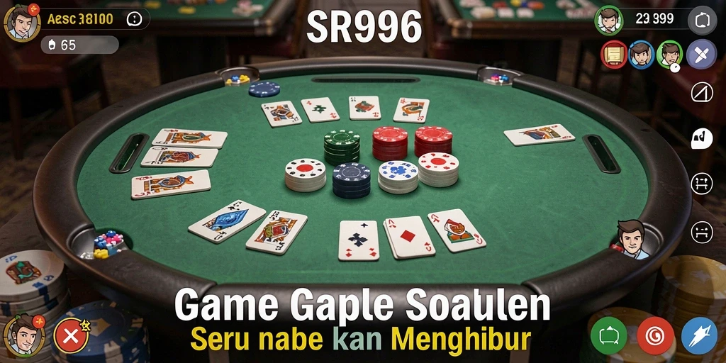 Screenshot gameplay SR996 dengan momen seru permainan Gaple.