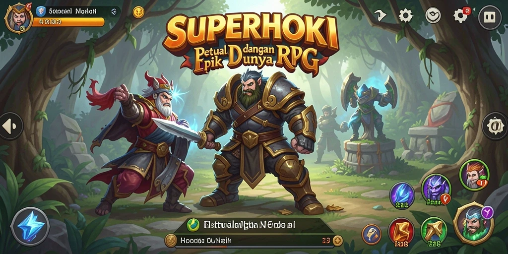 Tangkapan layar gameplay SUPERHOKI dengan grafis menawan dan pertarungan seru.