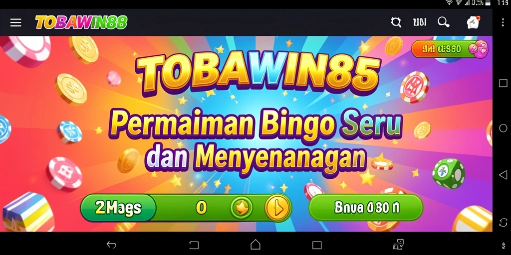 Tangkapan layar utama TOBAWIN88 menampilkan gameplay Bingo yang seru.