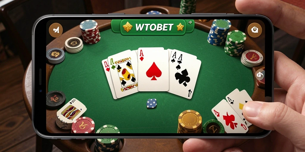 Tampilan menarik dari gameplay Gaple di WTOBET dengan teman-teman.