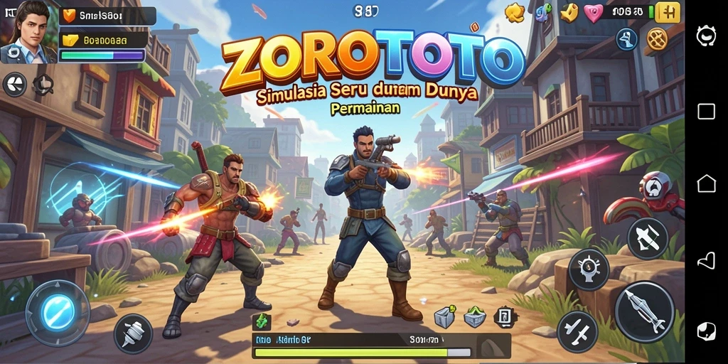 Tampilan gameplay ZOROTOTO menunjukkan interaksi dalam dunia simulasi.